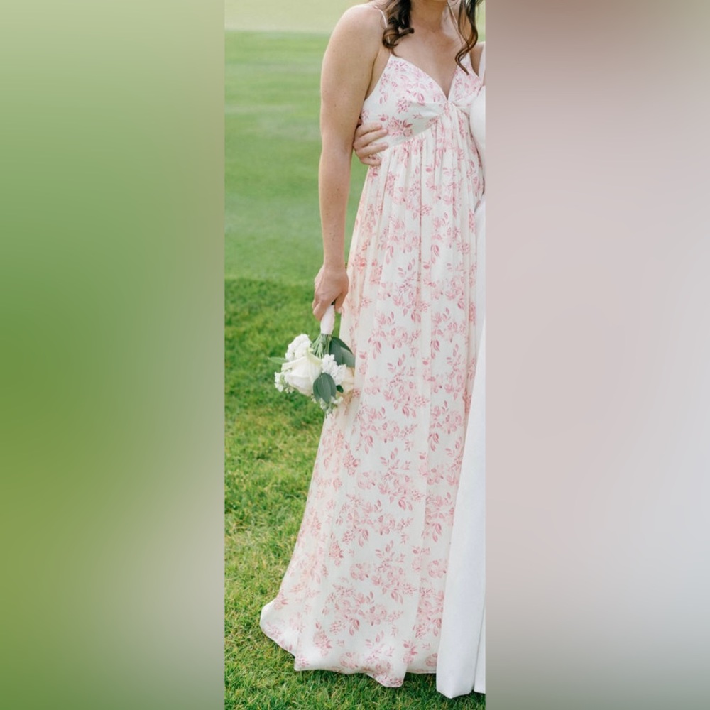 Sachin + Babi Jessica Gown in Rouge Rose Watercolor size 2